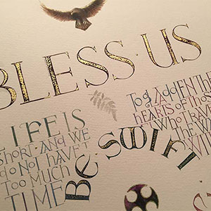 Be Swift To Love calligraphy print detail